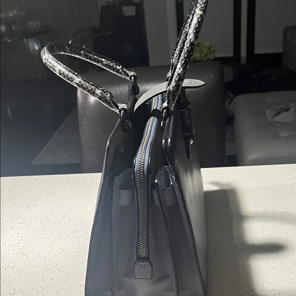 Coach Dark Blue Satchel with Braided Handle - Picture 4 of 7